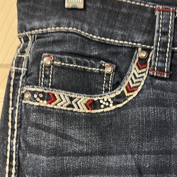 Daytrip Lynx Dark Bling Aztec Tribal Skinny Jeans 26R - Picture 5 of 6